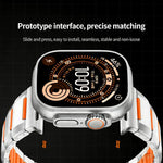 Multi-Faceted Rubber Inlaid Stainless Steel Watch Band, For Apple Watch 46mm / 49mm / 45mm / 44mm, For Apple Watch 42mm / 41mm / 40mm / 38mm