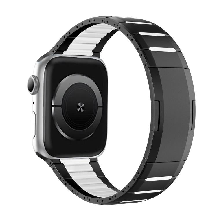 Curved Two-Tone Side-Release Stainless Steel Watch Band, For Apple Watch 49mm / 46mm / 45mm / 44mm, For Apple Watch 42mm / 41mm / 40mm / 38mm