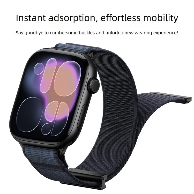 Double-Jointed Magnetic Metal-Tip Nylon Watch Band, For Apple Watch 49mm / 46mm / 45mm / 44mm, For Apple Watch 42mm / 41mm / 40mm / 38mm