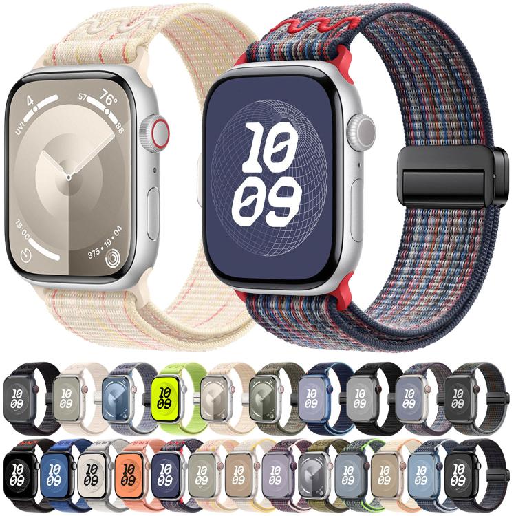 Magnetic Buckle Loop Nylon Watch Band, For Apple Watch 46mm / 49mm / 45mm / 44mm, For Apple Watch 42mm / 41mm / 40mm / 38mm