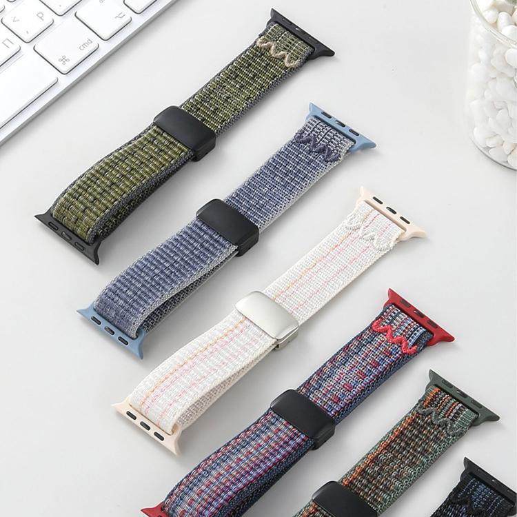 Magnetic Buckle Loop Nylon Watch Band, For Apple Watch 46mm / 49mm / 45mm / 44mm, For Apple Watch 42mm / 41mm / 40mm / 38mm