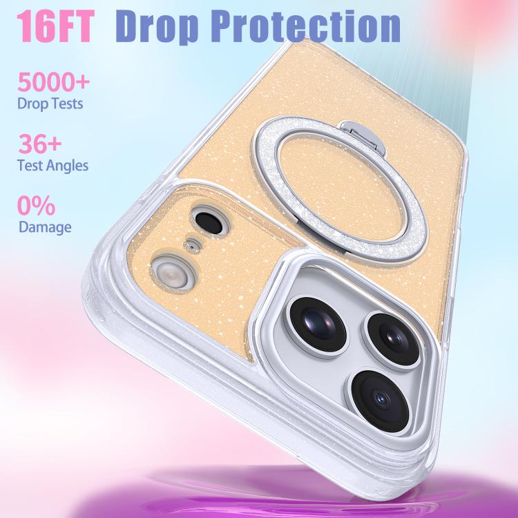 Starry Glitter Magnetic Holder Phone Case, For iPhone 17 Pro Max, For iPhone 17 Pro, For iPhone 17