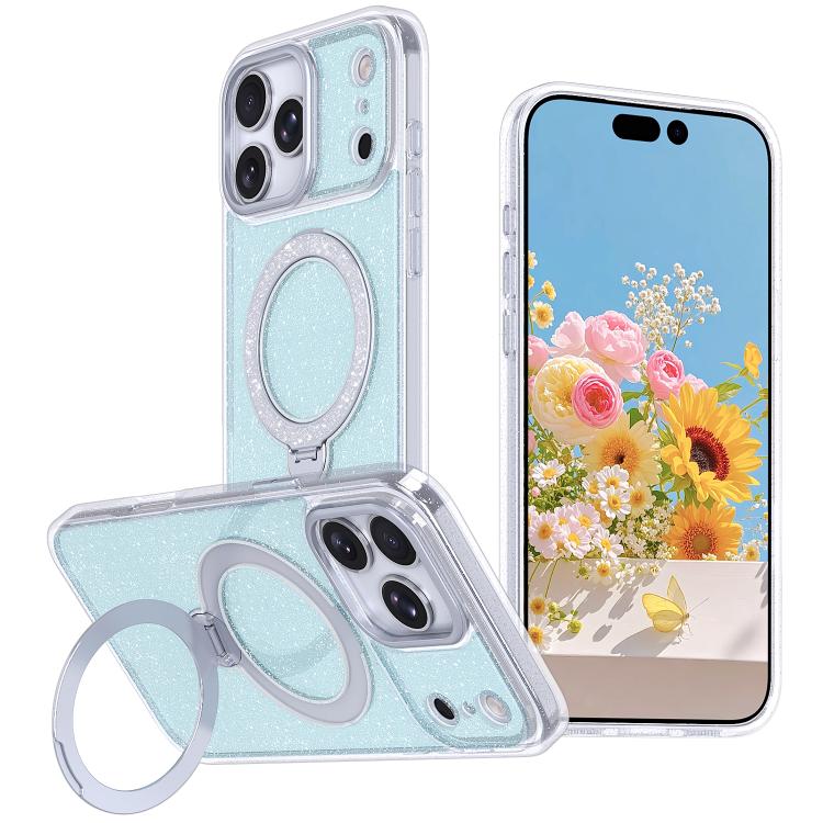 Starry Glitter Magnetic Holder Phone Case, For iPhone 17 Pro Max, For iPhone 17 Pro, For iPhone 17