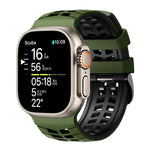 Double Holes Two Color Tire Texture Silicone Watch Band, For Apple Watch 49mm / 46mm / 45mm / 44mm