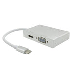 USB C to HDMI VGA USB Hub Adapter 5 in 1 USB 3.1 Converter for Laptop for MacBook,ChromeBook Pixel,Huawei MateBook, HDMI+VGA+3xUSB3.0 to Type-C
