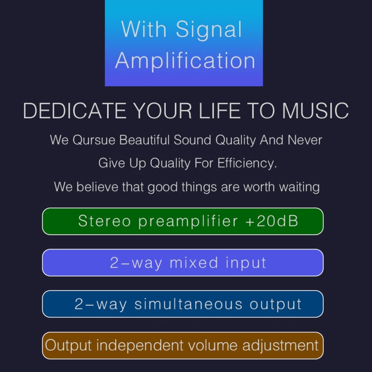 B015 Front Stereo Signal Amplifier Booster Headphones Speaker Amplifier Headset Dual-Audio Source, B015