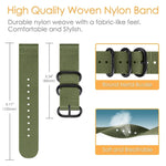 For Samsung Galaxy Watch Active 22mm / S3 Nylon Three-ring Strap, For Samsung Galaxy Watch Active 2 22mm / Gear S3