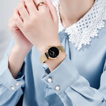 Skmei 1595 Fashion Elegant Scale Free Steel Mesh Belt Women's Watch Waterproof Business Student Quartz Watch Female