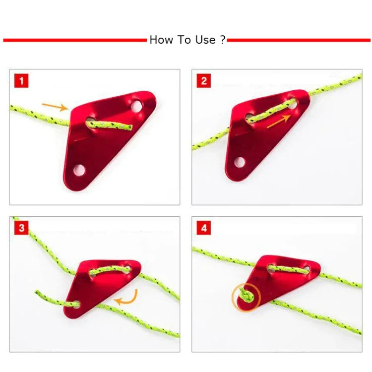 3 PCS Triangle Aluminum Alloy Wind Rope Buckle Adjustment Buckle Tent Canopy Pull Rope Slip Rope Buckle Accessories