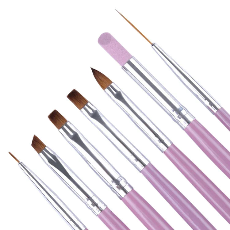 7pcs /Set Nail Painting Stretcher Brush Sculpting And Sharpening Pen Manicure Tool