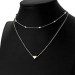 Jewelry Vintage Simple Copper Heart Multi - Layer Clavicle Necklace Wholesale Necklace, Silver, gold