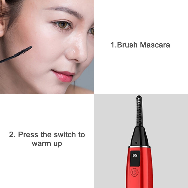 Electric Eyelash Curler  Charging Beauty Tool, 380mAh (Red), 380mAh (White)
