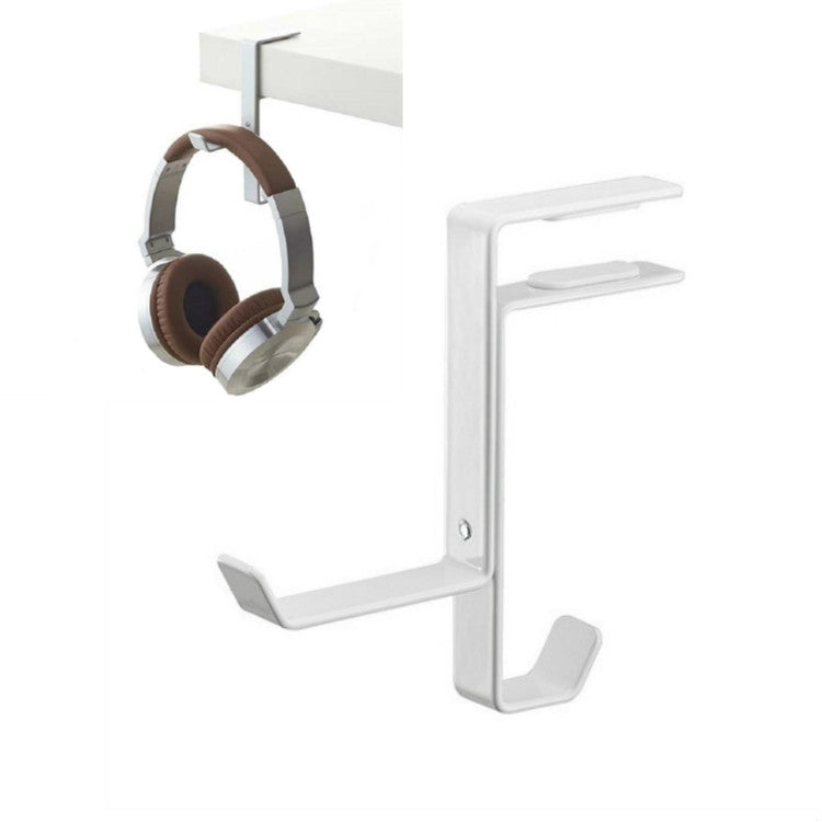 Headphone Stand Desktop Headset Hook Metal Bag Hanger, Black, White