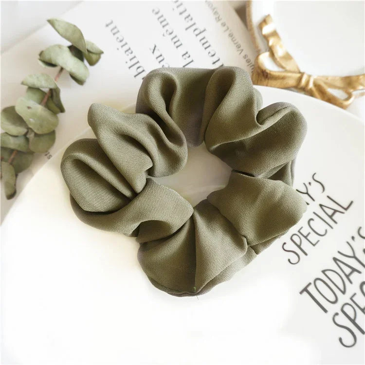2 PCS Large Intestine Ring Hair Band Women Fabric Ponytail Seamless Stretch Hair Jewelry
