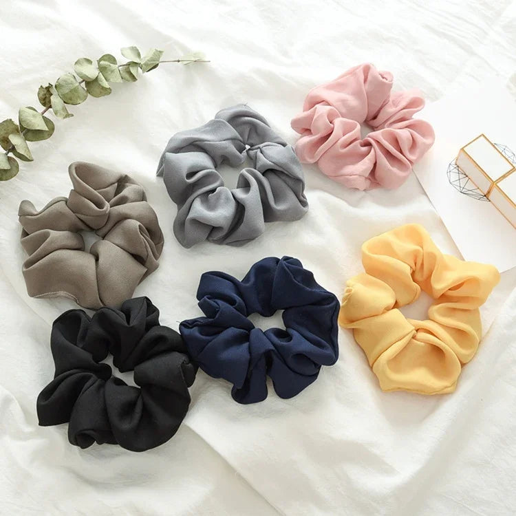 2 PCS Large Intestine Ring Hair Band Women Fabric Ponytail Seamless Stretch Hair Jewelry