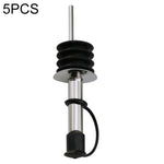 5 PCS Glass Bottle Stopper Stainless Steel Oil Stopper Silicone Stopper, White Hat Straight Mouth, White Hat Automatic Cap, Black Hat Straight Mouth, Black Hat Automatic Cap