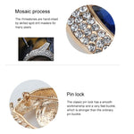 Fashion Angel Tears Brooch Pin Diamond Eyelash Corsage, Golden white diamond blue eyes, Golden white diamonds and black eyes, Silver white diamond blue eyes, Silver and white diamonds