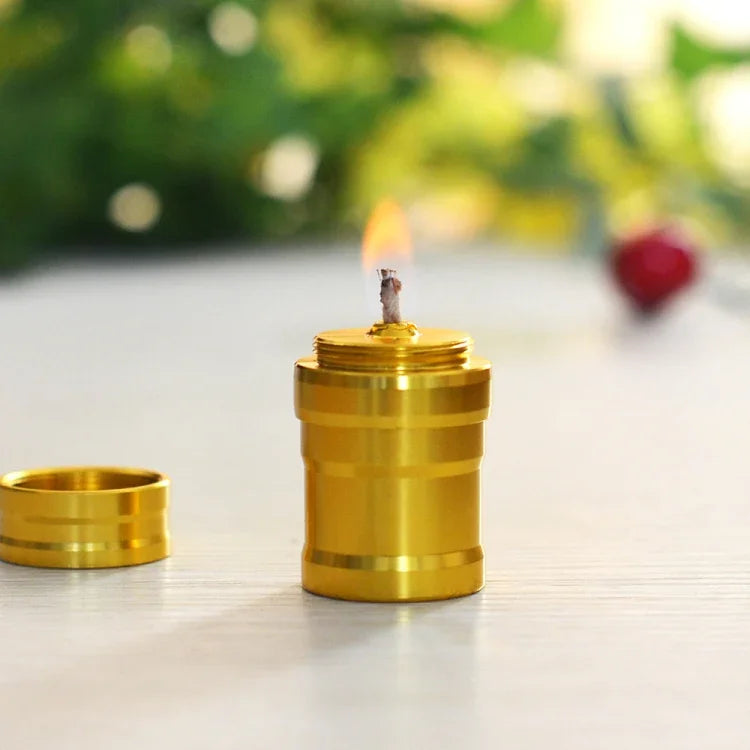 Portable Mini Metal Alcohol Lamp Bottle for Outdoor Camping and Laboratories
