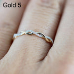 Woman Classical Cubic Zirconia Twist Shape Ring, sliver, gold, rose gold