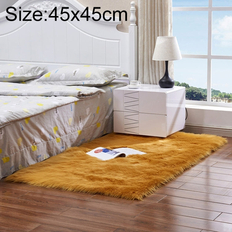 Luxury Rectangle Square Soft Artificial Wool Sheepskin Fluffy Rug Fur Carpet, 80x180cm, 45x45cm, 100x180cm, 55x55cm