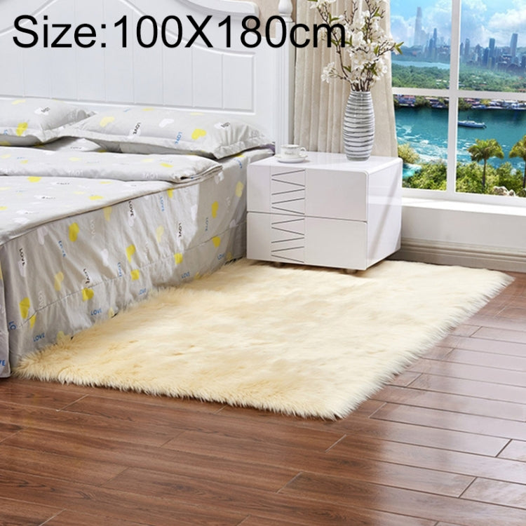 Luxury Rectangle Square Soft Artificial Wool Sheepskin Fluffy Rug Fur Carpet, 80x180cm, 45x45cm, 100x180cm, 55x55cm