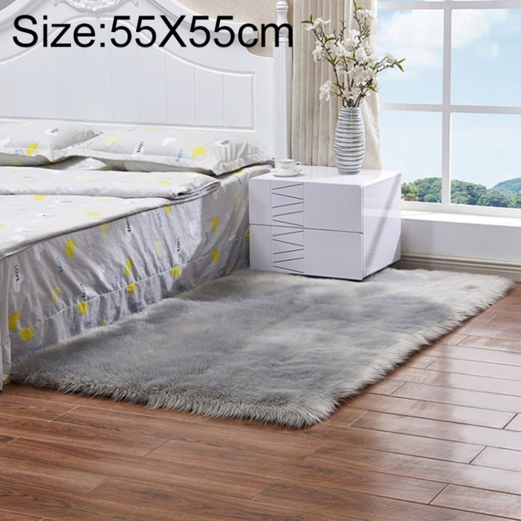 Luxury Rectangle Square Soft Artificial Wool Sheepskin Fluffy Rug Fur Carpet, 80x180cm, 45x45cm, 100x180cm, 55x55cm