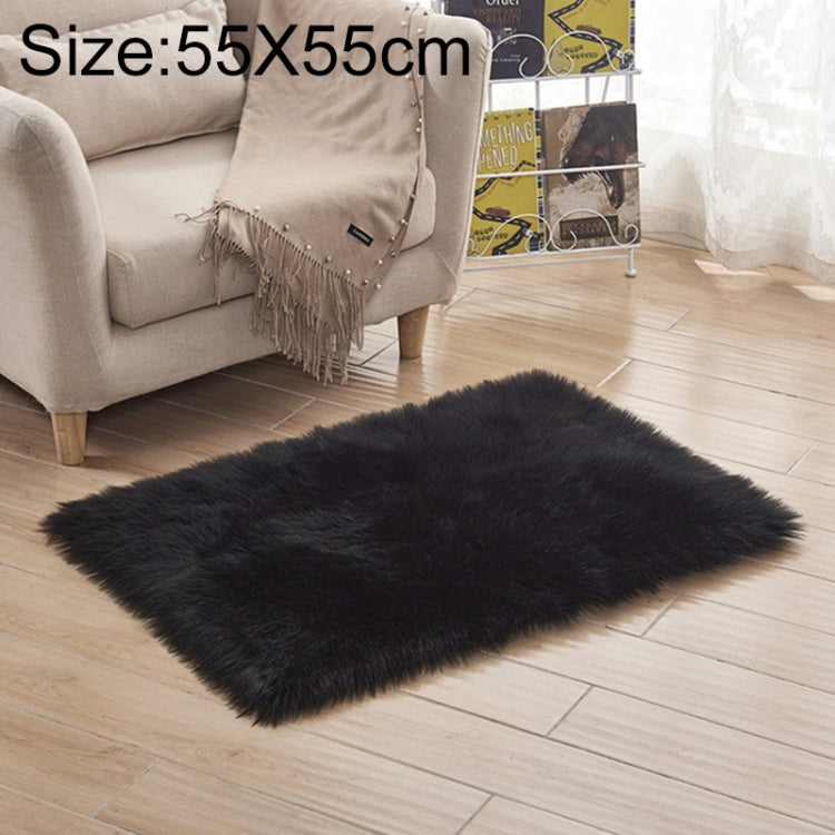 Luxury Rectangle Square Soft Artificial Wool Sheepskin Fluffy Rug Fur Carpet, 80x180cm, 45x45cm, 100x180cm, 55x55cm