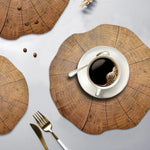 2 PCS Wood Placement Table Mats Tableware Pad Lotus Shape Tea Cup Bowl Decoration, Table Mats 1
