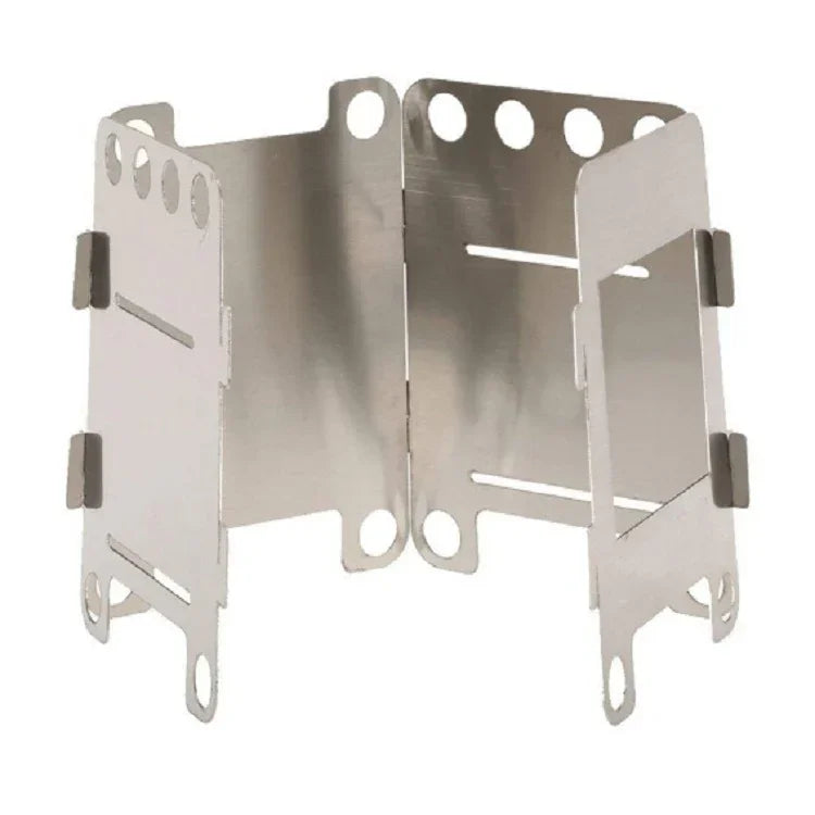 Camping Wood Stove Ultralight Folding Pocket Stove Outdoor Backpacking Cooking Wood Burning Stove Aluminum-Titanium, 7.8 x10.7x8.7cm