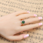 Fashion Vintage Oval Green Gem Diamond Ring, 10