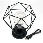 Minimalist Copper Lamp Bedroom Home Wrought Iron Table Lamp, Portable, USB