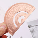 Protractor Ruler Drawing Measurement Math Tool Students Stationery Metal Angle Ruler, Metal Angle Ruler