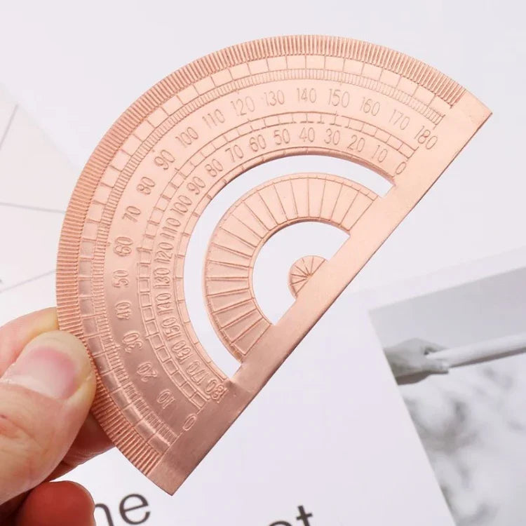Protractor Ruler Drawing Measurement Math Tool Students Stationery Metal Angle Ruler, Metal Angle Ruler