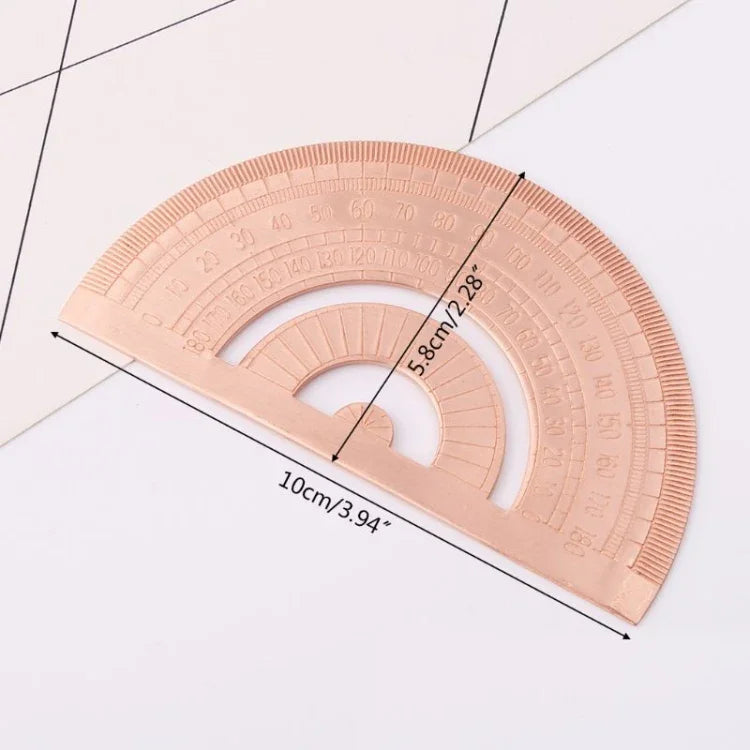 Protractor Ruler Drawing Measurement Math Tool Students Stationery Metal Angle Ruler, Metal Angle Ruler