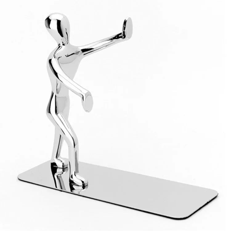 1 Pair Book Holder Humanoid Figure Non-Skid Art Desk Organizer Bookshelf Office Study Decoration, Non-Skid Art Desk Organizer