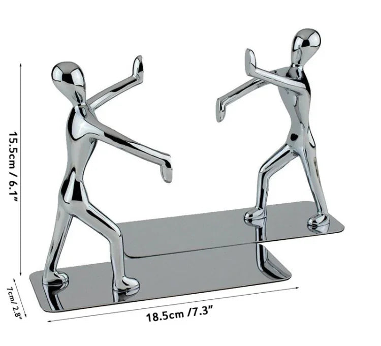 1 Pair Book Holder Humanoid Figure Non-Skid Art Desk Organizer Bookshelf Office Study Decoration, Non-Skid Art Desk Organizer