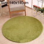 KSolid Round Carpet Soft Fleece Mat Anti-Slip Area Rug Kids Bedroom Door Mats, Diameter: 140cm, Diameter: 160cm