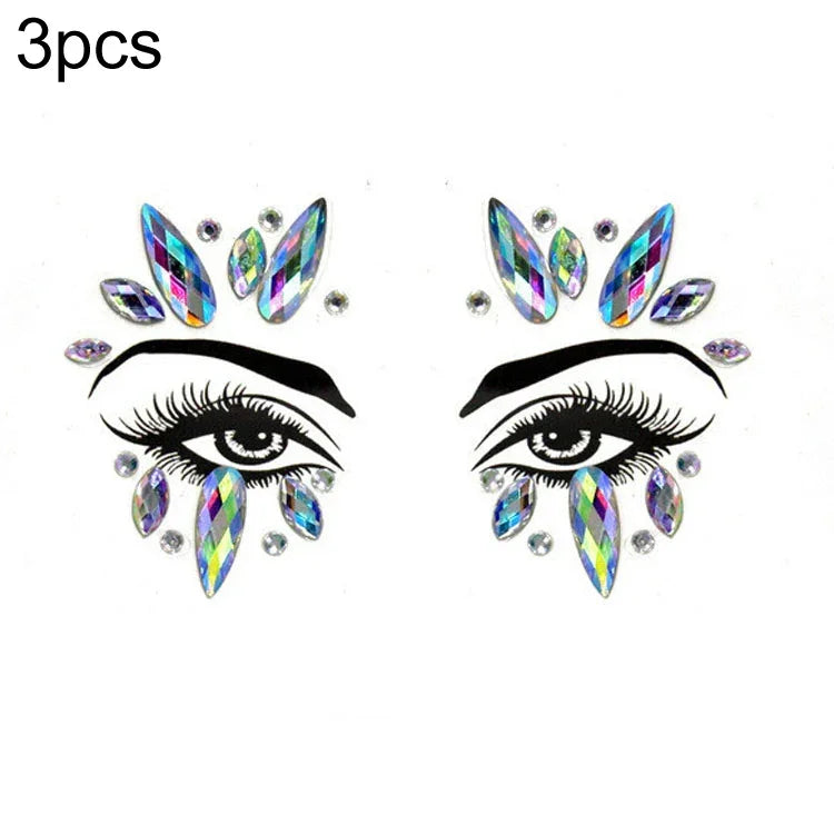 3 PCS  Forehead Green Masquerade Makeup Acrylic Face Sticker, YT-01, YT-01-1, YT-01-2, YT-01-3, YT-01-4, YT-01-5, YT-01-6, YT-02, YT-03, YT-04, YT-05, YT-07, YT-08, YT-10, YT-11, YT-12, YT-13, YT-14, YT-15, YT-16, YT-17, YT-18, YT-19, YT-20, YT-21, YT-...