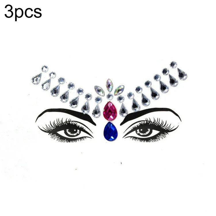 3 PCS  Forehead Green Masquerade Makeup Acrylic Face Sticker, YT-01, YT-01-1, YT-01-2, YT-01-3, YT-01-4, YT-01-5, YT-01-6, YT-02, YT-03, YT-04, YT-05, YT-07, YT-08, YT-10, YT-11, YT-12, YT-13, YT-14, YT-15, YT-16, YT-17, YT-18, YT-19, YT-20, YT-21, YT-...