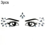 3 PCS  Forehead Green Masquerade Makeup Acrylic Face Sticker, YT-46, YT-47, YT-48, YT-49, YT-50, YT-51, YT-52, YT-53-01, YT-53-02, YT-54, YT-55, YT-56, YT-57, YT-59, YT-60, YT-61, YT-65, YT-66, YT-67, YT-68, YT-69