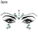 3 PCS  Forehead Green Masquerade Makeup Acrylic Face Sticker, YT-46, YT-47, YT-48, YT-49, YT-50, YT-51, YT-52, YT-53-01, YT-53-02, YT-54, YT-55, YT-56, YT-57, YT-59, YT-60, YT-61, YT-65, YT-66, YT-67, YT-68, YT-69