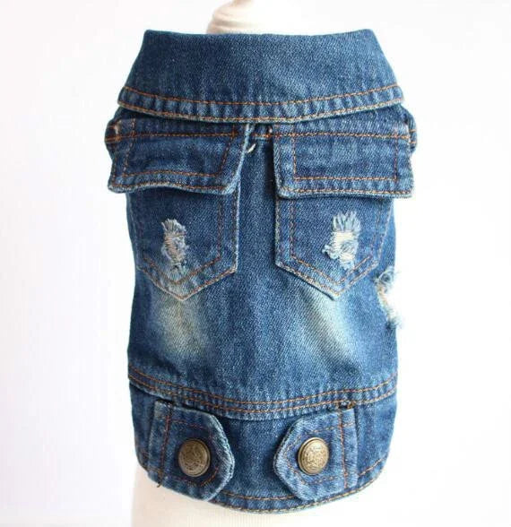 Retro Personality Denim Small Vest Pet Dog Clothes Pet Jacket, L, XL, XS, M