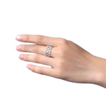Plated Color Micro Set Ring Luxury Diamond Gold Wedding ring, Size:8, Size:10