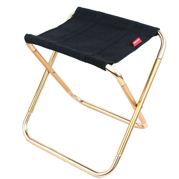 CLS Large 7075 Aluminum Alloy Outdoor Folding Stool Portable BBQ Fishing Folding Chair, Size: 30x25x31cm, CLS Large 7075(Black)