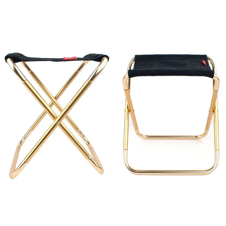 CLS Large 7075 Aluminum Alloy Outdoor Folding Stool Portable BBQ Fishing Folding Chair, Size: 30x25x31cm, CLS Large 7075(Black)