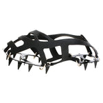 18 Teeth Silica Gel Steel Claw Ice Climbing on Foot Non-slip Mountaineering Foot Cover, One Pair, M (3742), L (4346)