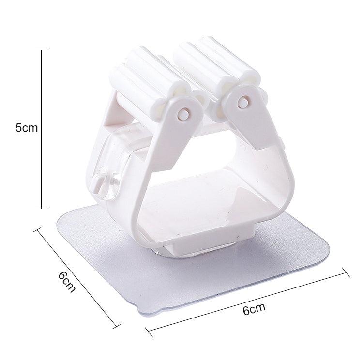 Mop Holder Wall Mounted Organizer Holder Household Kitchen Bathroom Adhesive Storage Broom Hanger Clip Hook Racks, Clip Hook White