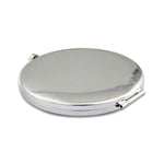 Diamond-encrusted Metal Double Side Folding Mini Portable Round Small Makeup Mirror, White, Red, Pink, Sky Blue, Green, Color White, Bright Black