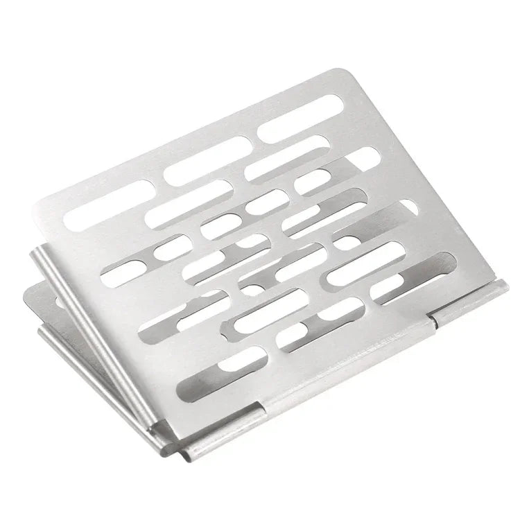 Stainless Steel Folding Barbecue Net  Portable BBQ Picnic Accessories, S 15x10.3CM, M 22.6x15.8CM, L 35.8x20CM