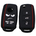Do not Touch My Key Style Silicone Car Key Cover for Volkswagen Jetta Polo Passat Skoda Tiguan Golf, For Volkswagen Jetta Polo Passat Skoda Tiguan Golf